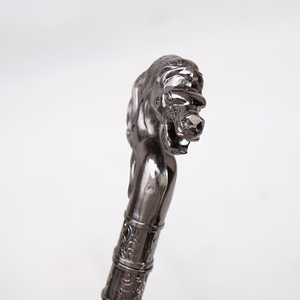 <b>Vintage</b> Metal Horse Head Handle Walking Cane With Carved Mane Decorative <b>Stick</b> - Product Image 5