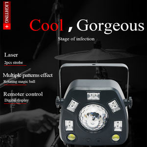 बैंगनी जादू गेंद की अगुवाई वाली घूर्णन डिस्क पार्टी रोशनी चरण 4 इन 1 स्ट्रोब फ्लैश लाइट ध्वनि सक्रिय है - Product Image 4