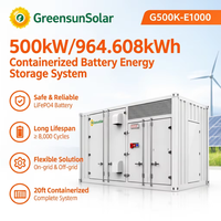 Sistem Penyimpanan Energi Baterai Terkontainerisasi 500kW 964.608kWh LiFePO4 BESS On Grid Off Grid Hybrid Inverter HVAC Sistem Pemadam Kebakaran