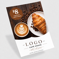 Brochure publicitaire personnalisée pour entreprise, impression sur papier couché 150 g/m², dépliants pour la publicité des restaurants