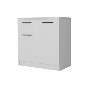 Commode blanche Loonam à 2 portes et 1 tiroir, armoire de rangement moderne pour chambre à coucher - Product Image 2