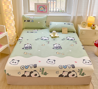 Drap-housse universel quatre saisons en pur coton à motif de panda de dessin animé, plusieurs options de taille
