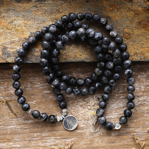 Bracelet en pierre naturelle, 108 perles, bijoux Mala noirs pour hommes et femmes, à porter au quotidien - Product Image 3