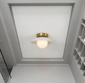 โคมไฟเพดานแบบฝังฝ้าลายฟลูต – โคมไฟทรงกลมแก้วฝ้าลายเปลือกหอย - Product Image 3