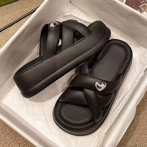 Talons pour femmes et dames femmes sandales plage décontracté diapositives pantoufles avec talon plate-forme sandales chaussures - Product Image 2