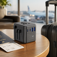 Adaptateur de voyage pour téléphone 20W PD, charge rapide, adaptateur universel avec plusieurs ports USB 2 Type C pour Royaume-Uni, États-Unis, UE, Australie
