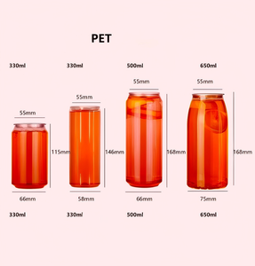 500ml PET透明飲料缶、カスタムロゴホットスタンプ加工、イージーオープン蓋付き、ソフトドリンク＆ウォーターボトル - Product Image 4