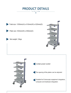 Xe đẩy đa năng dùng trong bệnh viện MT MEDICAL, chuyên dụng cho phẫu thuật nội soi tử cung, nội soi phụ khoa, nội soi tai mũi họng và các thiết bị thẩm mỹ. - Product Image 4