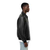 TOPSHOW Winter Hersteller Maßgeschneiderte Dicke Reißverschluss PU Kunstleder Baseball Varsity Bomberjacke für Herren