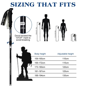 Bastón ajustable ultraligero para esquí <span class=keywords><strong>de</strong></span> campo, 5 secciones <span class=keywords><strong>de</strong></span> seguimiento, bastón <span class=keywords><strong>de</strong></span> senderismo, 7075 <span class=keywords><strong>de</strong></span> aluminio, telescópico, <span class=keywords><strong>palos</strong></span> plegables para caminar - Product Image 3