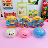 Jouet Squishy Dim Sum en forme de pain vapeur, grande taille 8,5 cm, mignon, scintillant, anti-stress, jouet à presser pour enfants, cadeau anti-anxiété