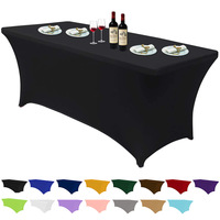 Nappe élastique avec logo personnalisable 4FT Spandex Couverture de table 6FT Couverture de table à manger 8FT Rich Color Table de mariage brodée