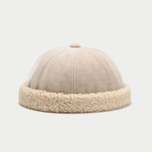 Sombrero <span class=keywords><strong>de</strong></span> Pana Vintage <span class=keywords><strong>de</strong></span> Color Liso con Imitación <span class=keywords><strong>de</strong></span> <span class=keywords><strong>Lana</strong></span> <span class=keywords><strong>de</strong></span> Cordero, Estilo Landlord sin Visera - Product Image 6