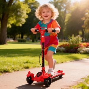 Trottinettes pliables pour enfants en plastique multiples, hauteur réglable, pliage, lumière clignotante, trottinette à 3 <span class=keywords><strong>roues</strong></span> - Product Image 3