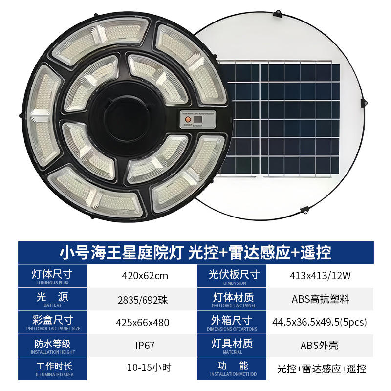 Petite lampe solaire de terrasse Neptune