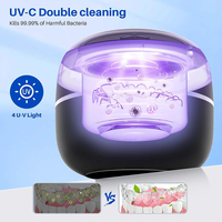 Nettoyeur de prothèses dentaires électrique domestique 4 modes 200 ml, nettoyeur ultrasonique de gouttières avec affichage numérique