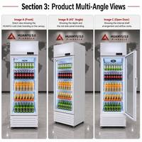 Réfrigérateurs commerciaux à porte vitrée, à température unique, pour boissons, vitrines de présentation, sur mesure, à refroidissement par air, mécaniques, avec LED