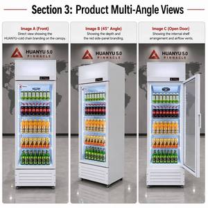 Réfrigérateurs commerciaux à porte vitré<span class=keywords><strong>e</strong></span>, à température unique, pour boissons, vitrines de présentation, sur mesure, à refroidissement par air, mécaniques, avec LED - Product Image 3