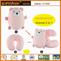 Coussin de voyage 2-en-1 en forme de chat et peluche, doux et confortable pour enfants et adultes, idéal pour la maison, la voiture, l'avion, décoration mignonne, cadeau