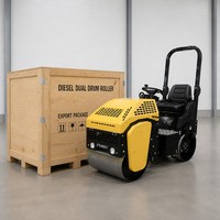 Compacteur à double tambour diesel 186F 8HP 20kN 70Hz 700mm avec direction hydraulique 920kg pour asphalte et sol