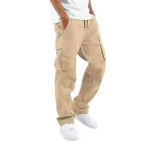 กางเกงอเนกประสงค์เอวสูงสำหรับผู้ชายกางเกงอเนกประสงค์แบบมีกระเป๋าผ้าฝ้ายกันน้ำสำหรับเดินเขาในฤดูหนาวฤดูร้อน - Product Image 1