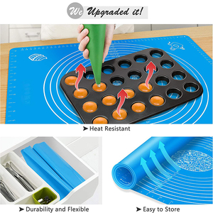 Pure Silicone Baking <b>Mat</b> for Kneading Dough Pizza & Pastry-Eco-Friendly Dishwasher Safe 40x60cm - Product Image 3