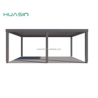 Pergola électrique en aluminium de luxe Huasin, protection contre le soleil et la pluie, imperméable, garantie 5-10 ans, respectueuse de l'environnement, tailles personnalisées