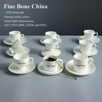 Ensemble de tasses à expresso et soucoupes en porcelaine anglaise rétro, personnalisables avec logo, 3 oz