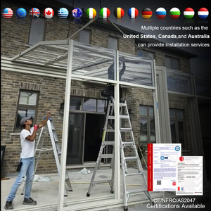 Structure de <span class=keywords><strong>piscine</strong></span> préfabriquée au design moderne, terrasse à ossature aluminium, extension de toit <span class=keywords><strong>rétractable</strong></span> en polycarbonate sur mesure, <span class=keywords><strong>véranda</strong></span> en verre - Product Image 6