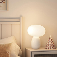 Mini lampe de table champignon avec base en céramique Pe Shade Dimmable Change Color Led Bedside Lamp for Living Room Bedroom Office