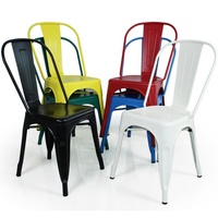 Chaises de jardin modernes en fonte de haute qualité pour usage commercial, finition peinte par pulvérisation multicolore