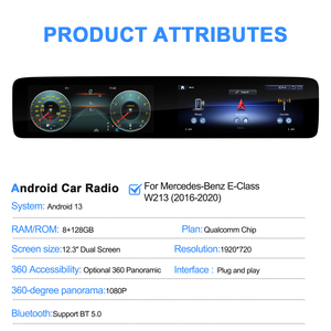 Navihua pour Mercedes Benz Classe E 2016-2020, mise à niveau de la <span class=keywords><strong>voiture</strong></span>, <span class=keywords><strong>double</strong></span> écran, autoradio Android, multimédia, Carplay, DSP, GPS, <span class=keywords><strong>lecteur</strong></span> <span class=keywords><strong>DVD</strong></span> de <span class=keywords><strong>voiture</strong></span> - Product Image 6