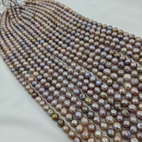 Collier de Perles d'Eau Douce Naturelles, Couleurs Mixtes Rose et Violet, Perles Baroque Irrégulières Edison 9-10mm
