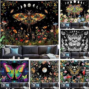 Tapiz de Pared de Poliéster con Geometría Cósmica Black Moth, Decoración de Pared Impresa Lavable a Máquina, Arte de Pared, Venta al por Mayor - Product Image 6