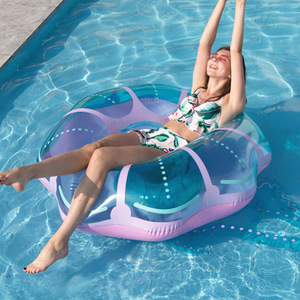 Nouvelle bouée de natation <span class=keywords><strong>adulte</strong></span> 2026, modèle LS016, en PVC épaissi, non gonflable, avec poignée à paillettes et motif méduse - Product Image 6