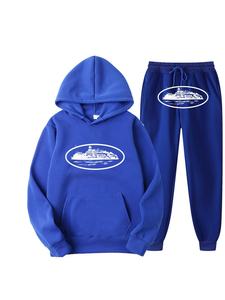 Completo Sportivo da <span class=keywords><strong>Uomo</strong></span> Corteiz Stile Streetwear Hip Hop da Skateboard <span class=keywords><strong>con</strong></span> <span class=keywords><strong>Cappuccio</strong></span>, Felpa Casual a Vestibilità Lenta per Primavera e Autunno - Product Image 2