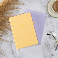 LABON Feuille d'or Logo Lin Couverture rigide Cahier non daté Lecture quotidienne Journal Tracker pour les amateurs de livres
