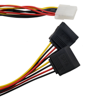 Computadora IDE Molex 4 pines hembra a Dual Sata Terminal de 15 pines Cable de servidor de 4 pines Cable de fuente de alimentación de disco duro HDD