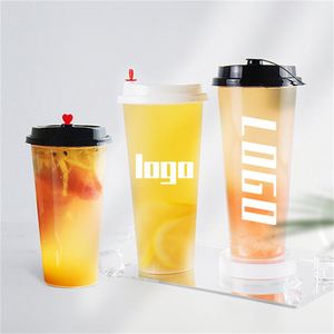 Tapas para vasos de 24oz, 30oz, 32oz, vasos de plástico transparentes desechables de pared simple ecológicos para té de burbujas, té frío y caliente - Product Image 2