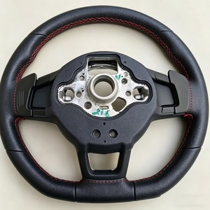 Volant en cuir noir pour Volkswagen Glotion <span class=keywords><strong>GTE</strong></span> R Pol Passat B8 <span class=keywords><strong>Golf</strong></span> MK 6 7 7.5 GTI GTD R Polo Voiture de sport - Product Image 5