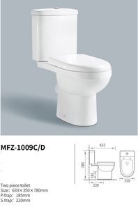 Pour les toilettes européennes à double chasse Medyag pas cher deux pièces en céramique Inodoro P-S piège à gravité rinçage sol <span class=keywords><strong>WC</strong></span> p-trap Europe <span class=keywords><strong>Standard</strong></span> - Product Image 3