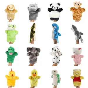 Plush Hand Puppet Doll Sets Teaching Dolls Animal Characters Panda Lion Finger Toy Sets Rich Styles Open Mouth Plush Animal Doll