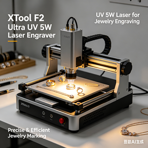 Graveur laser UV XTool F2 Ultra UV 5W avec convoyeur pour verre, plastique et bijoux - Product Image 6