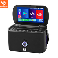 Haut-parleur de karaoké portable tout-en-un Android puissant de 180 W avec double woofer de 4 pouces, écran tactile, sans fil, pour fêtes en extérieur, machine de karaoké pour enfants
