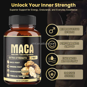 Maca Ashwagandha Ginseng Tribulus Shilajit Shatavari Poivre Noir 150 Capsules MACA <span class=keywords><strong>Extra</strong></span> Fort 7 en 1 Complément Alimentaire - Product Image 2