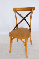 Chaise croisée en bois X Chair, chaise en bois courbé à dossier croisé de mariage à louer