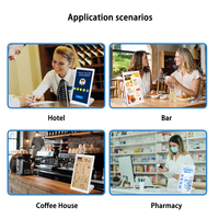 Terminal de feedback client en forme de L Android avec écran tactile, kiosque numérique pour hôtel, restaurant, bar, café, pharmacie