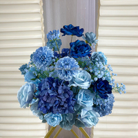 Vente en gros Chemin de décoration de mariage Lotus bleu artificiel pour l'obtention du diplôme de Noël Fête des mères Célébrations de Pâques Promesse