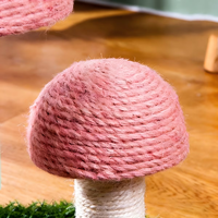 Griffoir pour chat en forme de champignon, en sisal naturel, base stable anti-basculement, jouet décoratif pour aiguiser les griffes pour chatons d'intérieur