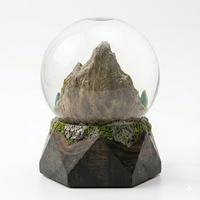 Globe de neige Green Mountain Green Water, design paysager personnalisé, artisanat en résine, décoration d'intérieur, cadeaux de bureau et souvenirs de voyage